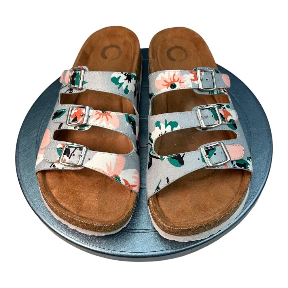 Women's Journee Collection Desta Slide Size 8 1/2  VGUC Floral Casual Everyday